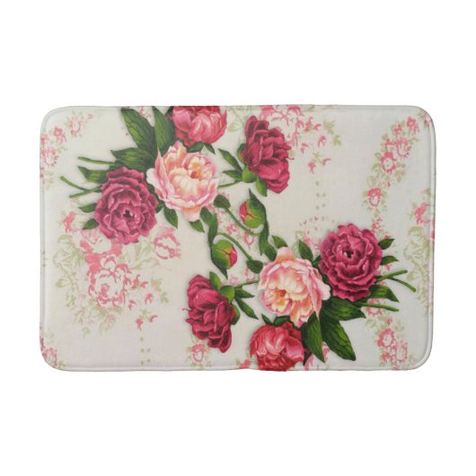 Rosa Roses Bath Mat Badematte (Vorderseite)