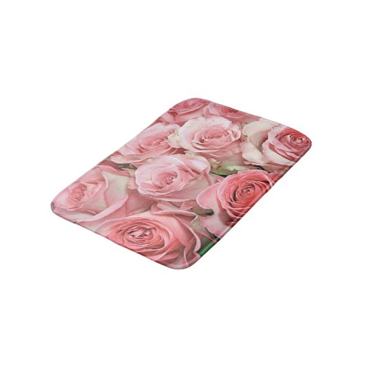Rosa Roses Bath Mat Badematte (Schrägansicht)