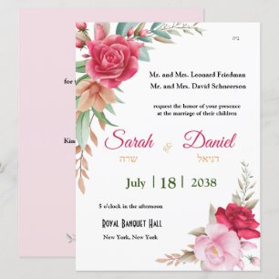 Rosa Roses Bläserne Elegante jüdische Hochzeit