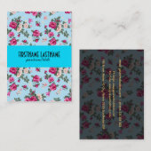 Rosa Roses Blau Hintergrund Visitenkarte (Vorne/Hinten)