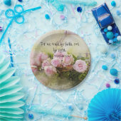 Rosa Roses Blumenpapier Tafel Glaubensskriptur Pappteller (Party)