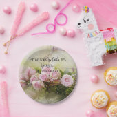 Rosa Roses Blumenpapier Tafel Glaubensskriptur Pappteller (Party)