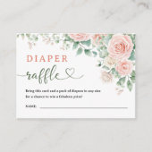 Rosa Roses Blumenspulendusche Windelwindeln Begleitkarte (Vorderseite)