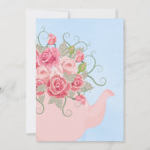 Rosa Roses Blumentee Party Baby Shower Baby Bingo Einladung (Rückseite)