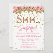 Rosa Roses Blumenüberraschung Geburtstagsparty Einladung (Vorderseite)