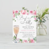 Rosa Roses Blush Brautparty Einladung (Stehend Vorderseite)