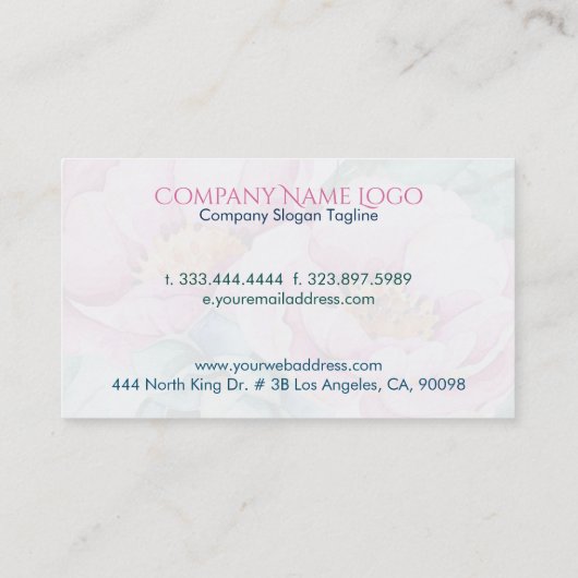 Rosa Roses Bouquet auf weißem Hintergrund Visitenkarte (Rückseite)