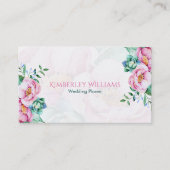 Rosa Roses Bouquet auf weißem Hintergrund Visitenkarte (Vorderseite)