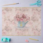 Rosa Roses Bouquet Gold Beere Crown Blue Decoupage Seidenpapier (Basteln)