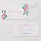 Rosa Roses Bouquet Weißer Hintergrund Visitenkarte (Vorne/Hinten)