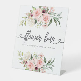 Rosa Roses Brautparty Blume Bar Sockelschild