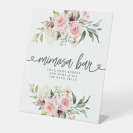 Rosa Roses Brautparty Blume Bar Sockelschild