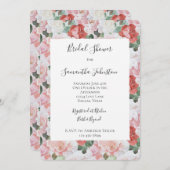 Rosa Roses Brautparty Einladung (Vorne/Hinten)