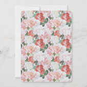 Rosa Roses Brautparty Einladung (Rückseite)