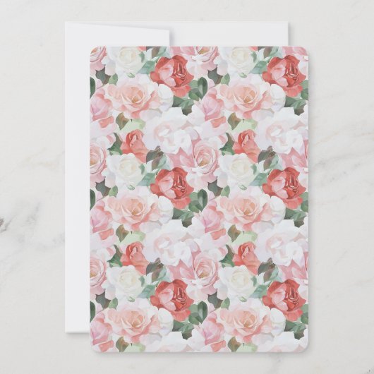 Rosa Roses Brautparty Einladung (Rückseite)