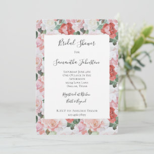 Rosa Roses Brautparty Einladung