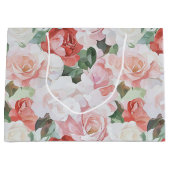 Rosa Roses Brautparty Große Geschenktüte (Vorderseite)