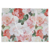 Rosa Roses Brautparty Große Geschenktüte (Rückseite)