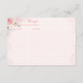 Rosa Roses Brautparty Rezept Packungskarte Begleitkarte (Rückseite)