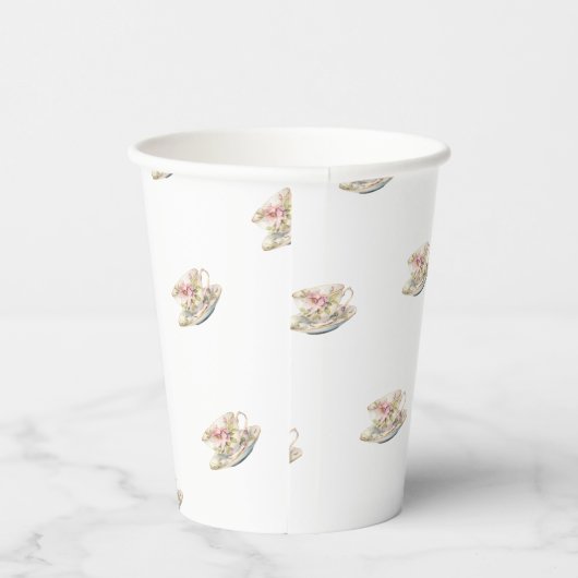 Rosa Roses Brautparty Tee Pappbecher (Rechts)