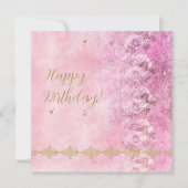 Rosa Roses Damask Grunge - Grußkarte Feiertagskarte (Vorderseite)