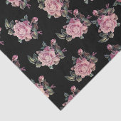 Rosa Roses Dark Floral Pattern Shabby Chic Party Seidenpapier (Ausschnitt)