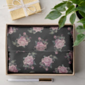 Rosa Roses Dark Floral Pattern Shabby Chic Party Seidenpapier (Geschenk)