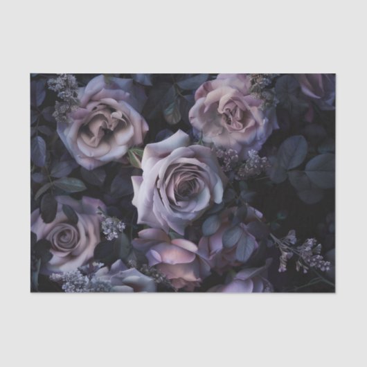 Rosa Roses Dark & Moody Seidenpapier (Vorderseite)