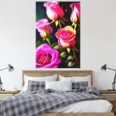 Rosa Roses Digital Artwork-48345 Leinwanddruck (Insitu (Schlafzimmer))