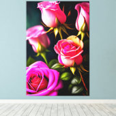 Rosa Roses Digital Artwork-48345 Leinwanddruck (Insitu (Holzboden))
