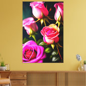 Rosa Roses Digital Artwork-48345 Leinwanddruck (Insitu (Wohnzimmer))