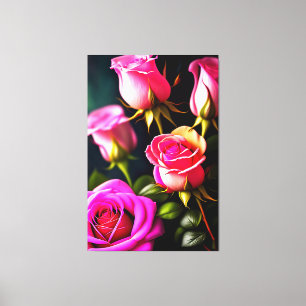 Rosa Roses Digital Artwork-48345 Leinwanddruck