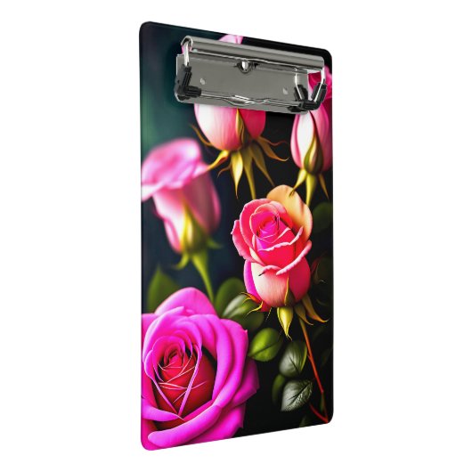 Rosa Roses Digital Artwork-48345 Mini Klemmbrett (Schrägansicht)
