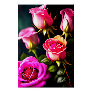 Rosa Roses Digital Artwork-48345 Poster