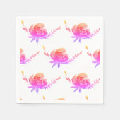Rosa Roses elegantes Blumenzelt Napkins Serviette (Vorderseite)
