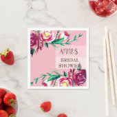 Rosa Roses Elegantes Brautparty Papa Napkins Serviette (Beispiel)
