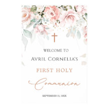 Rosa Roses Erste heilige Kommune Begrüßungszeichen