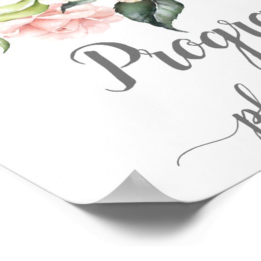 Rosa Roses Eukalyptus Weddingprogramme unterzeichn Poster (Ecke)