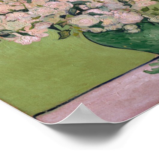 Rosa Roses (F682) Van Gogh Fine Art Poster (Ecke)