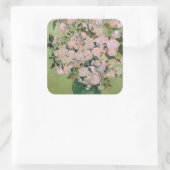 Rosa Roses (F682) Van Gogh Fine Art Quadratischer Aufkleber (Tasche)