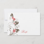 Rosa Roses Fleur Elegante Wedding RSVP Card (Rückseite)