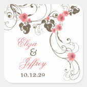 Rosa Roses Fleur Flora Parco Civico-Ciani Quadratischer Aufkleber (Vorderseite)