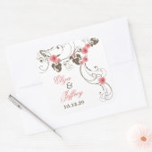 Rosa Roses Fleur Flora Parco Civico-Ciani Quadratischer Aufkleber (Umschlag)