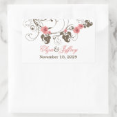 Rosa Roses Fleur Romantische Blumen Elegante Hochz Rechteckiger Aufkleber (Tasche)