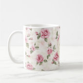 Rosa Roses Floral Gold Glitzer Shine Bright Kaffeetasse (Links)
