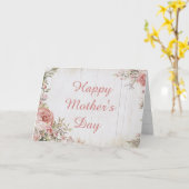 Rosa Roses florale Muttertagskarte Karte (Gelbe Blume)