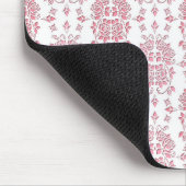rosa Roses florales Damaskusmuster Mousepad (Ecke)