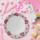 Rosa Roses Geburtstagsparty Teller (Party)