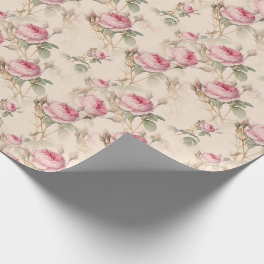 Rosa Roses Geschenkpapier floral (Ecke)
