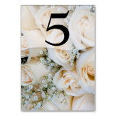 Rosa Roses Gipskraut Tischnummer Card (Vorderseite)